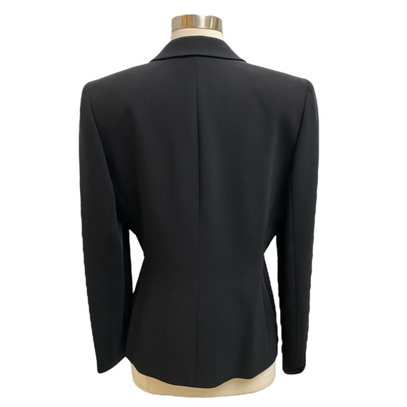 Silk Blazer With Rhinestone & Square Neck Structured Blouse Two Piece Set - Picture 5 of 15